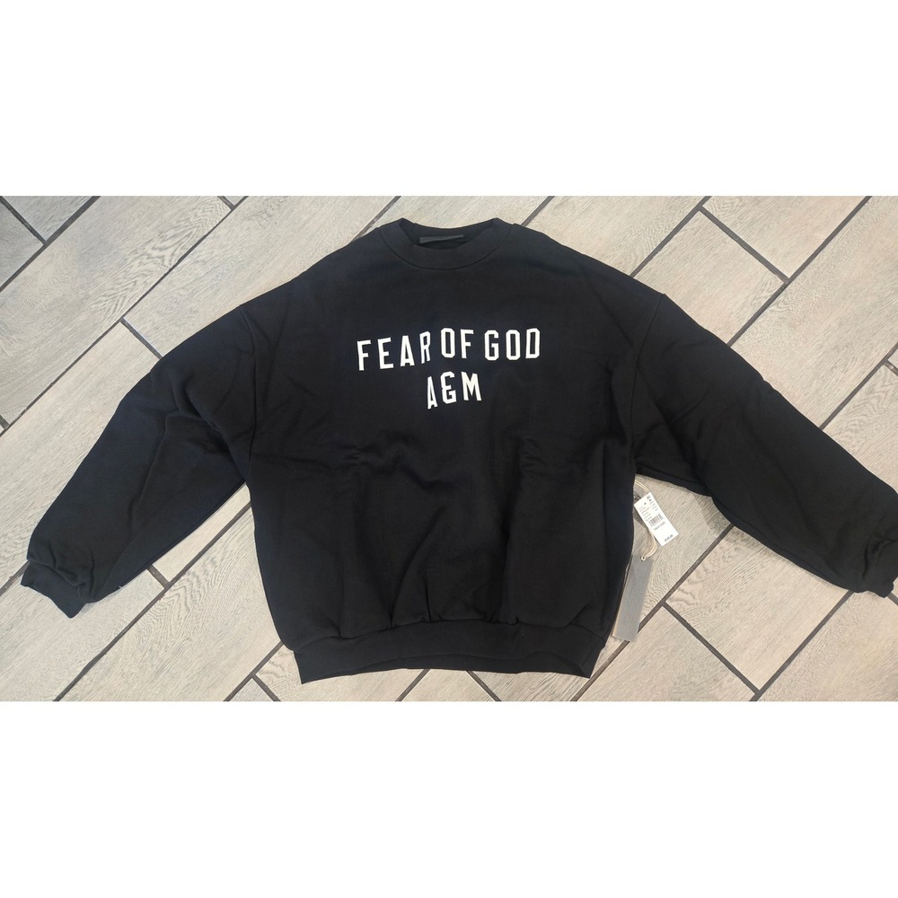 Fear of God Essentials A&M Crewneck Sweatshirt Black Medium NWT